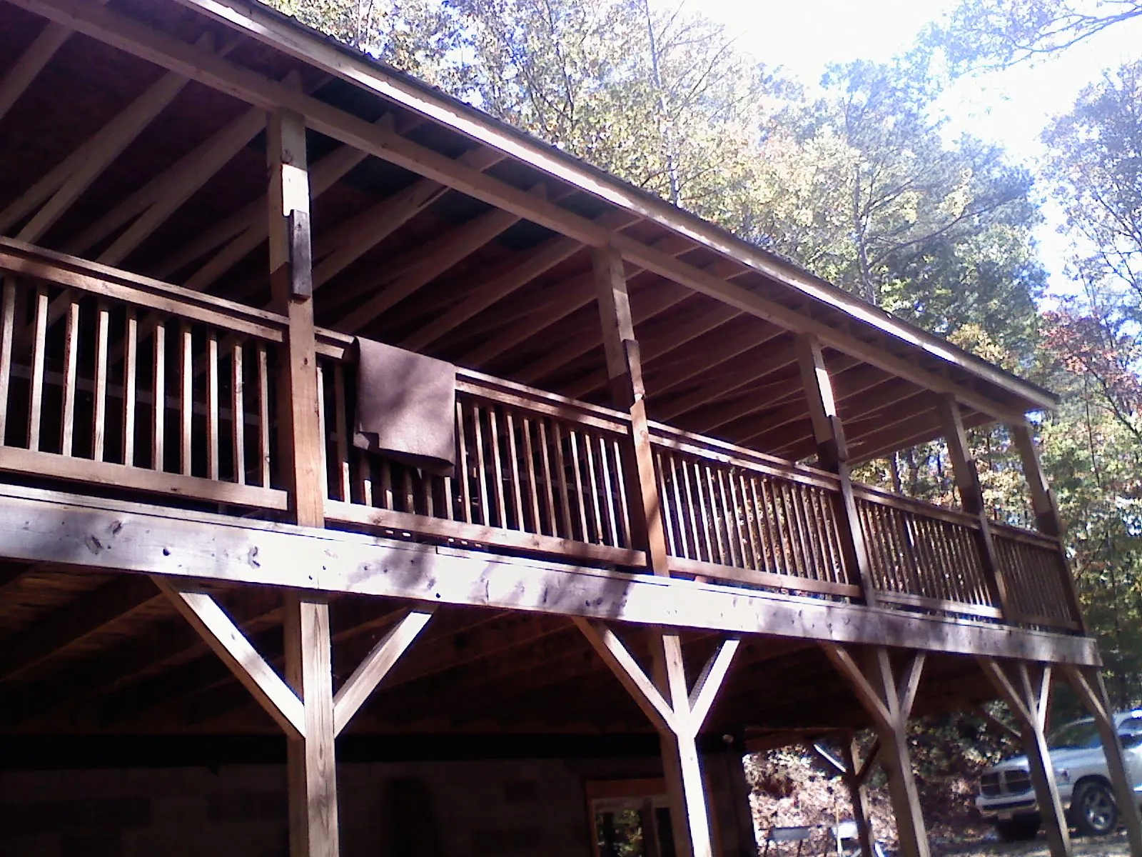 Timber framing under a new elevated porch and deck — Roof Leak Repair in Garvin by Roofing Brothers